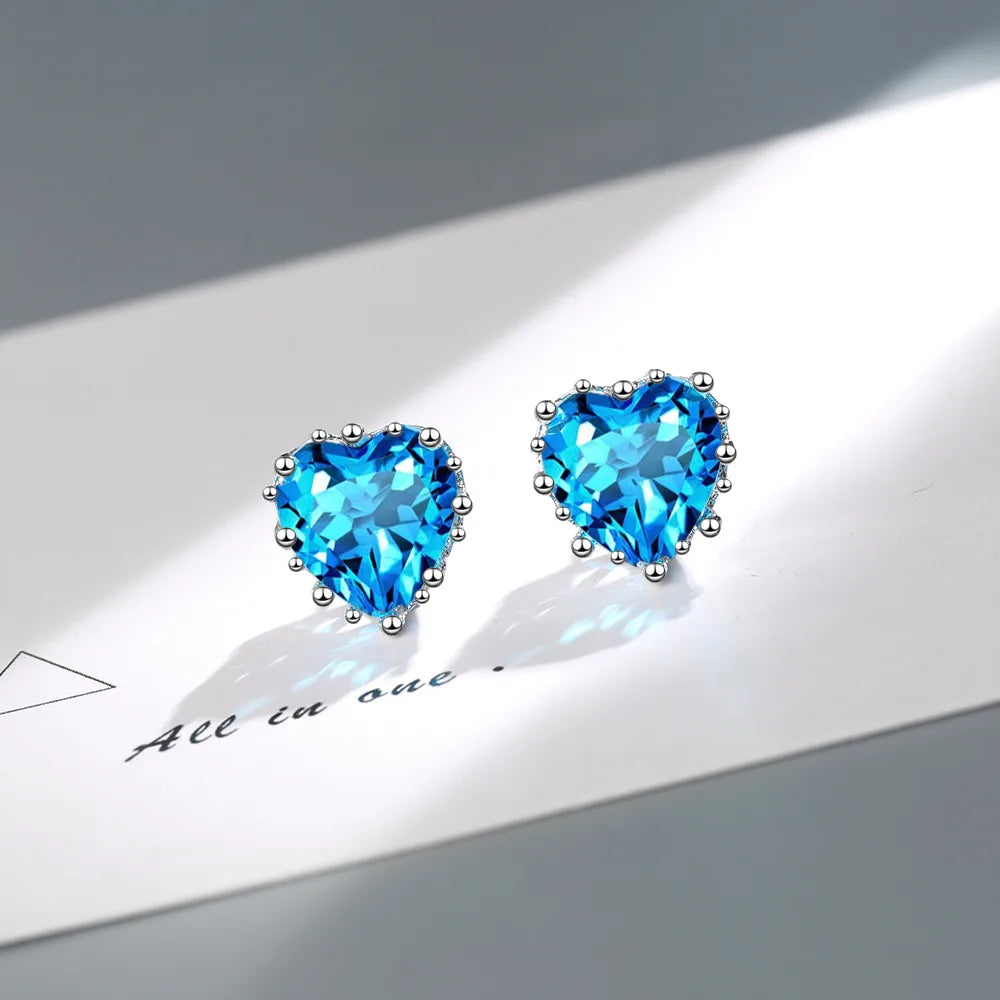 Colorful Engagement Ring-1 Pair Simple Style Heart Shape Plating Inlay Copper Zircon Ear Studs