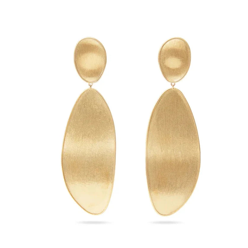 Layered Earrings for Women-Elongated Double Drop Lunaria Earrings