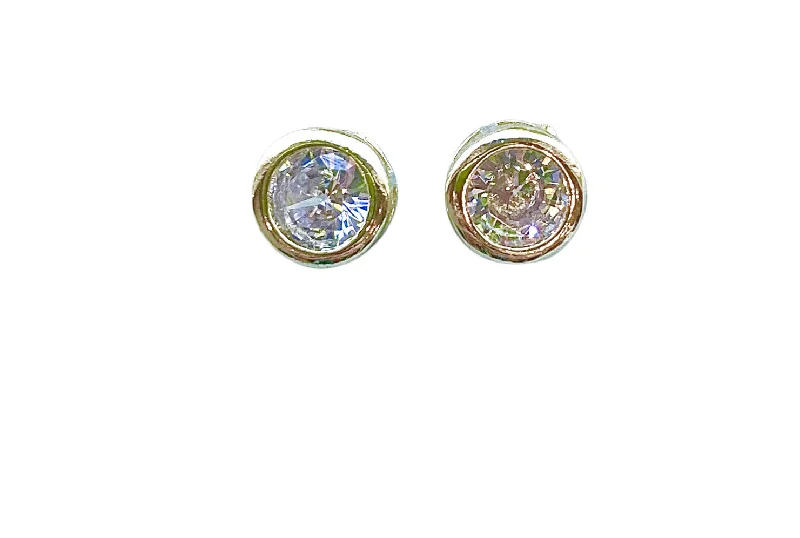 Handcrafted Earrings for Women-Bezel Stud