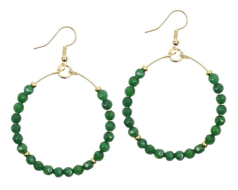 Minimalist Gold Earrings-The Chloe Earring - Green