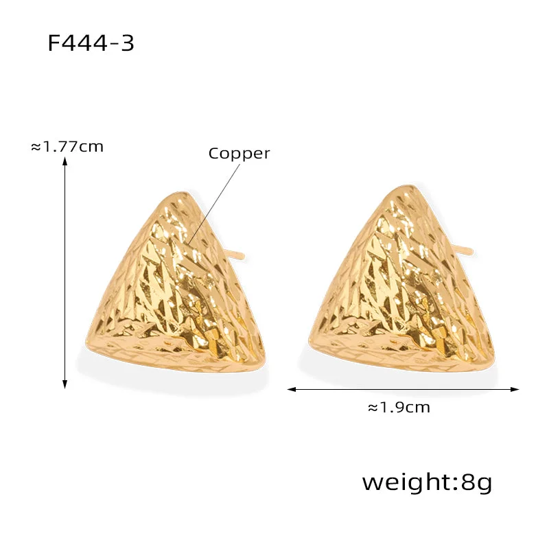 F444-3 Gold Triangle Geometric Earrings