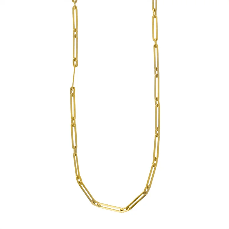 Layered Silver Pendant Necklace-Let's Link Up Chain Necklace in Gold - 18" L