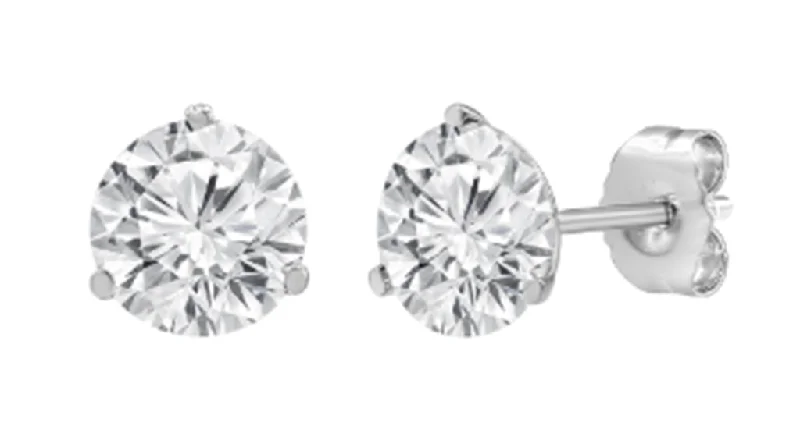 Black Gold Earrings-14K White Gold 0.75ctw Round Lab Diamond Solitaire Stud Earrings