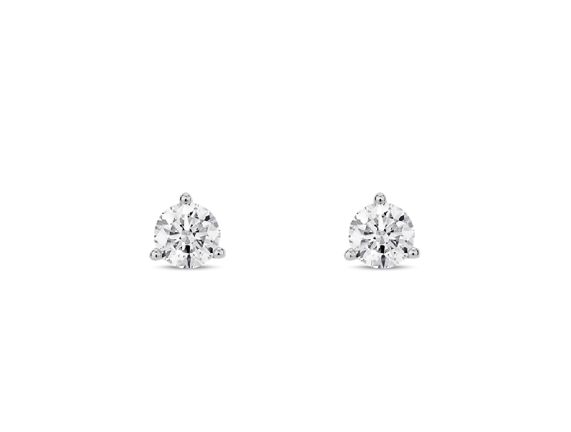 Swarovski Crystal Earrings-14K White Gold 1.50ctw Round Diamond Solitaire Stud Earrings