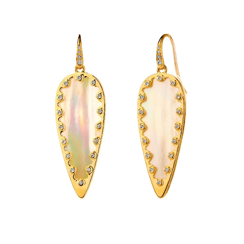 Opal Drop Earrings-Pearl Leaf Earrings