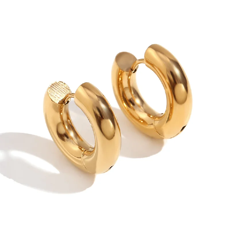 Stainless Steel Thick Ear Ring Gold-30mm