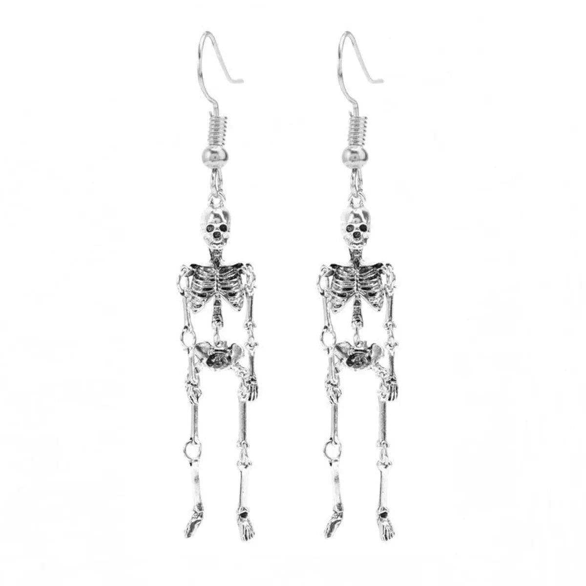 Skull Frame Antique Silver Earrings