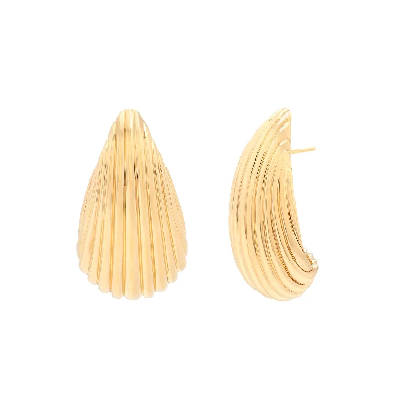 Tropical Earrings for Summer-Shell Earrings | Gold