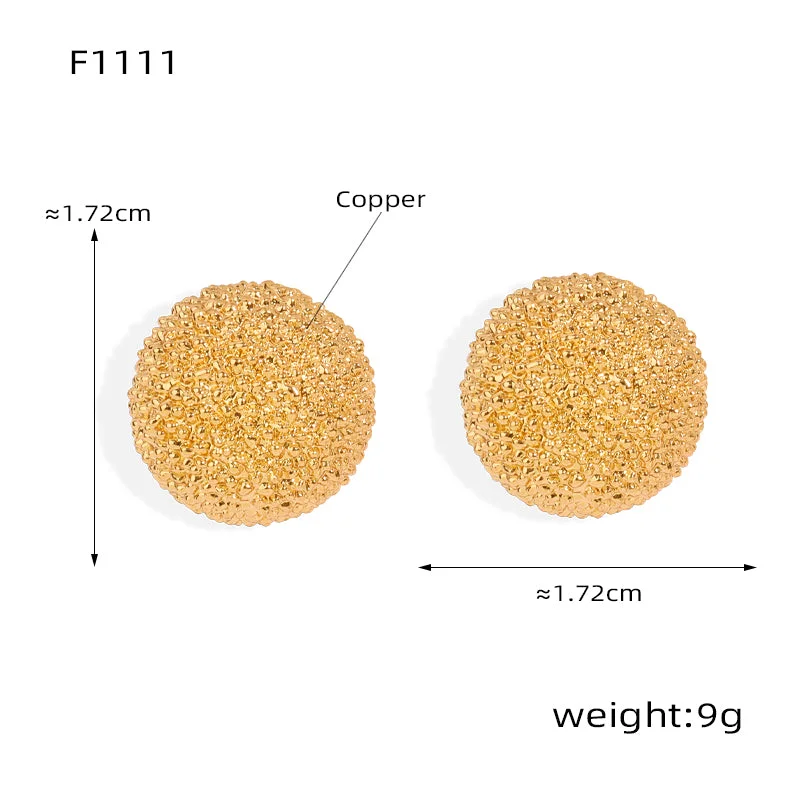 F1111-Golden, round Earrings