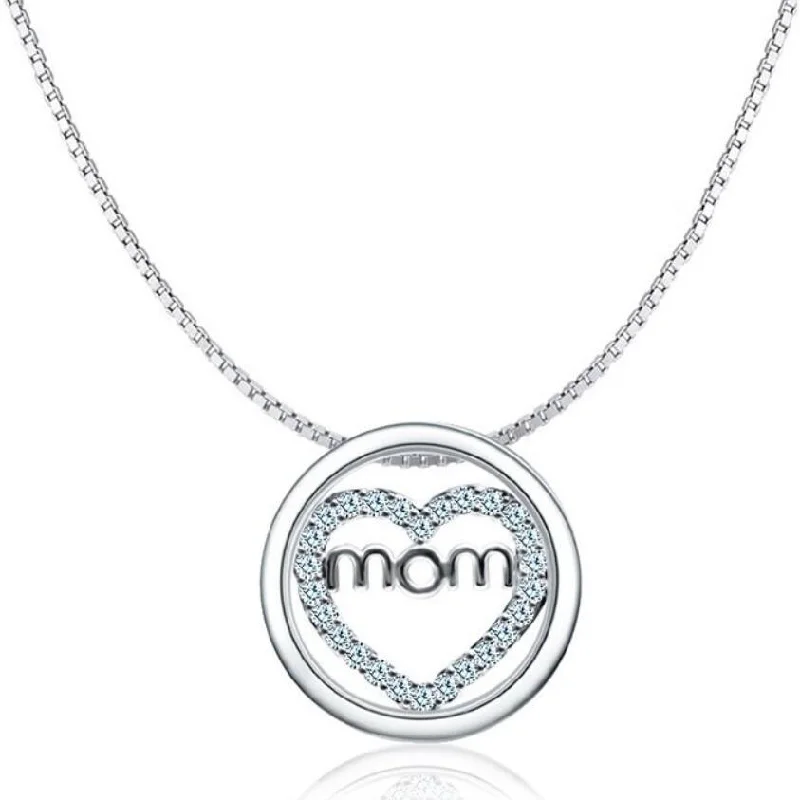 Custom Gold Charm Necklace-Mom Necklace Heart Circle Of Love