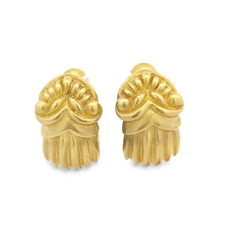 Fancy Earrings for Weddings-Designer Vahe Naltchayan Greek Revival Statement Earrings