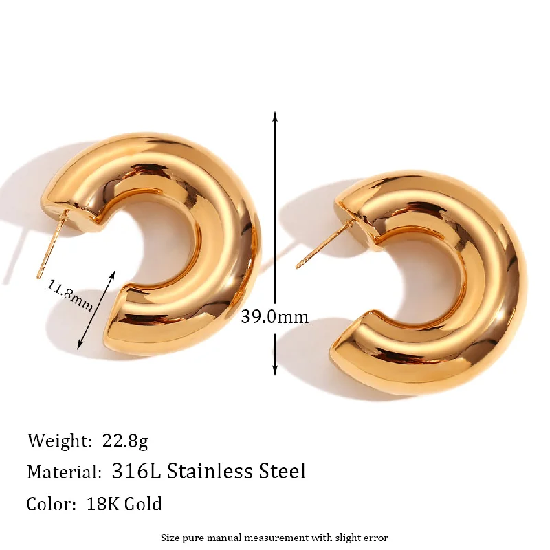 40mm Hollow Glossy Ear Ring-Gold