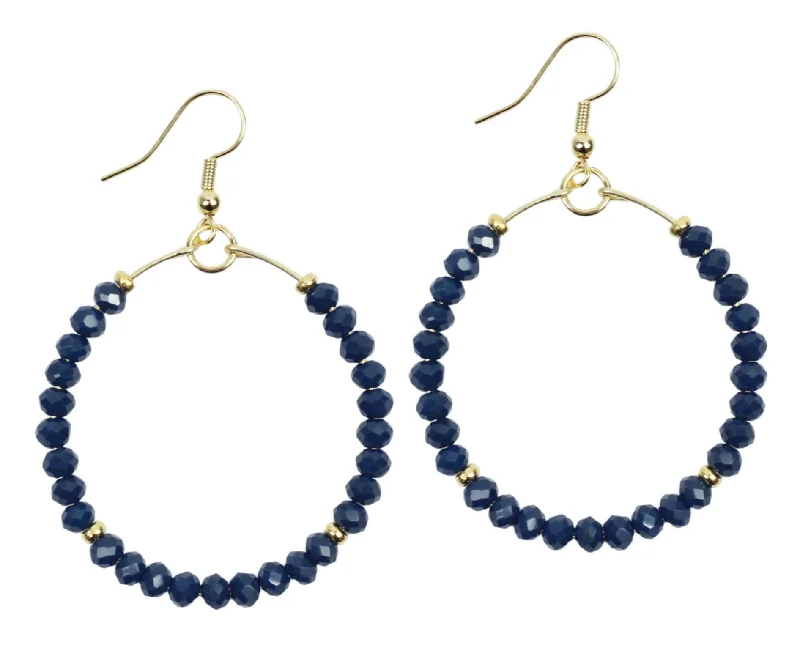 Sterling Silver Earrings-The Chloe Earring - Navy