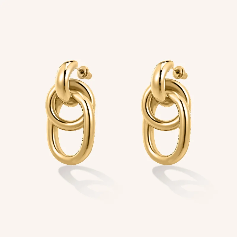 Rose Gold Earrings for Girls-Rodeo Earrings - Gold