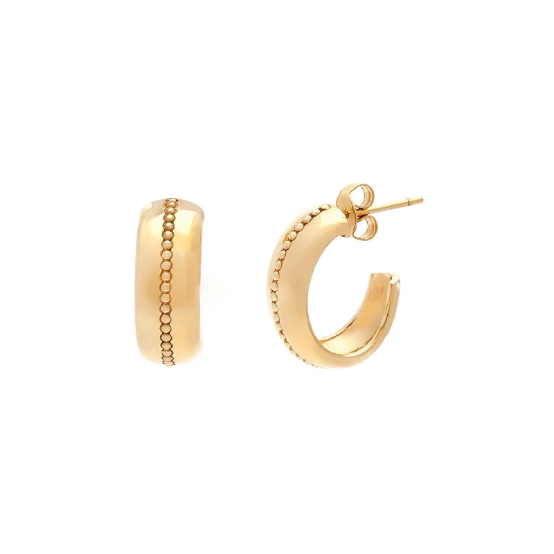 Art Deco Earrings-Roma Hoops | Gold