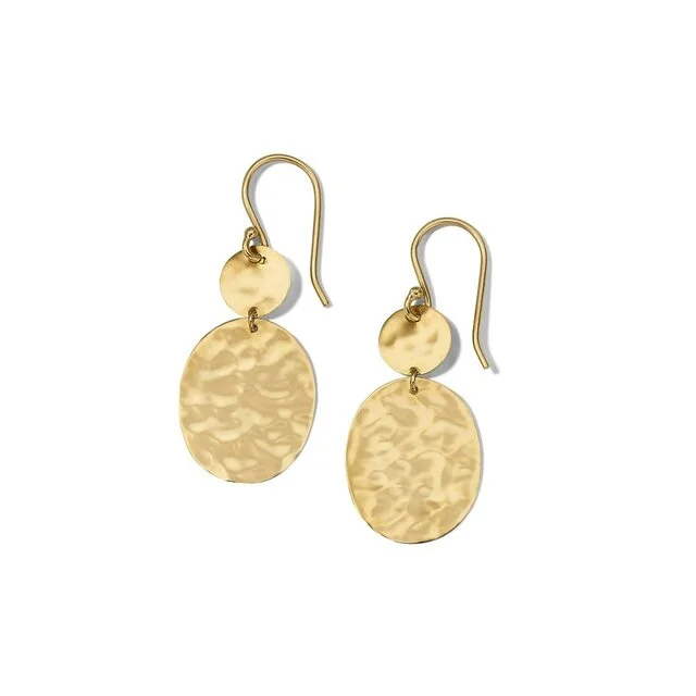 Chunky Silver Earrings-18k Classico Crinkle Drop Earrings