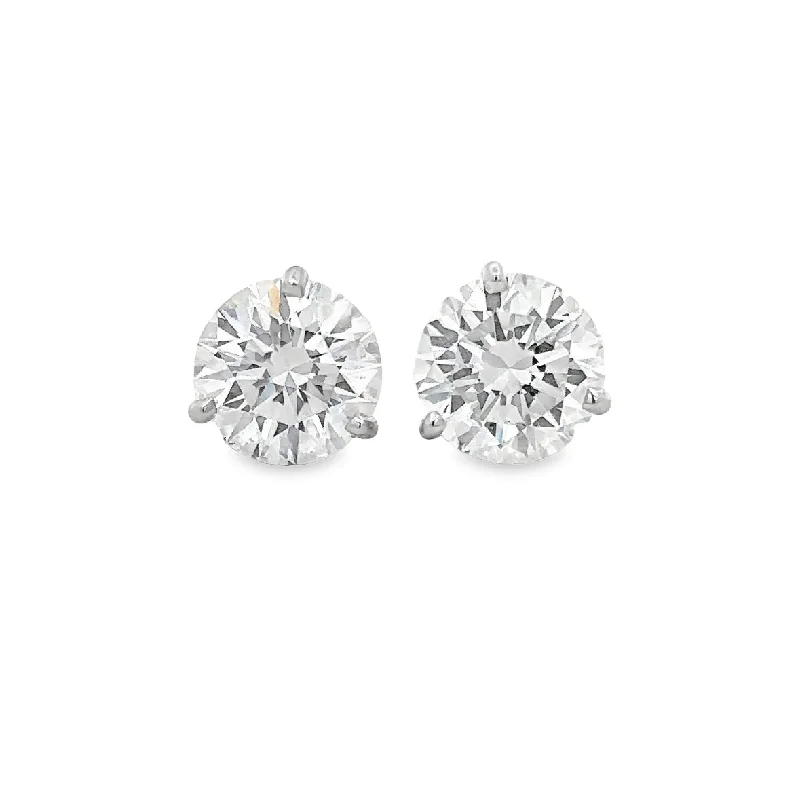 Big Gold Earrings-GIA 5.07 CTW Diamond Stud Earrings in White Gold