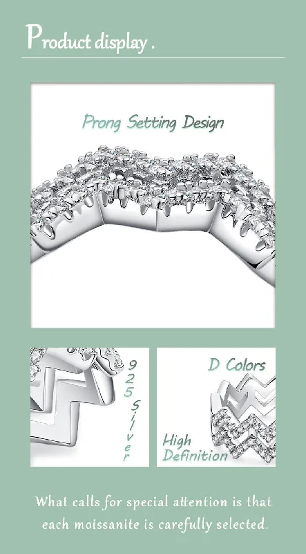 Custom Diamond Eternity Ring-Elegant Classic Style Solid Color Sterling Silver Rhodium Plated Moissanite Rings In Bulk