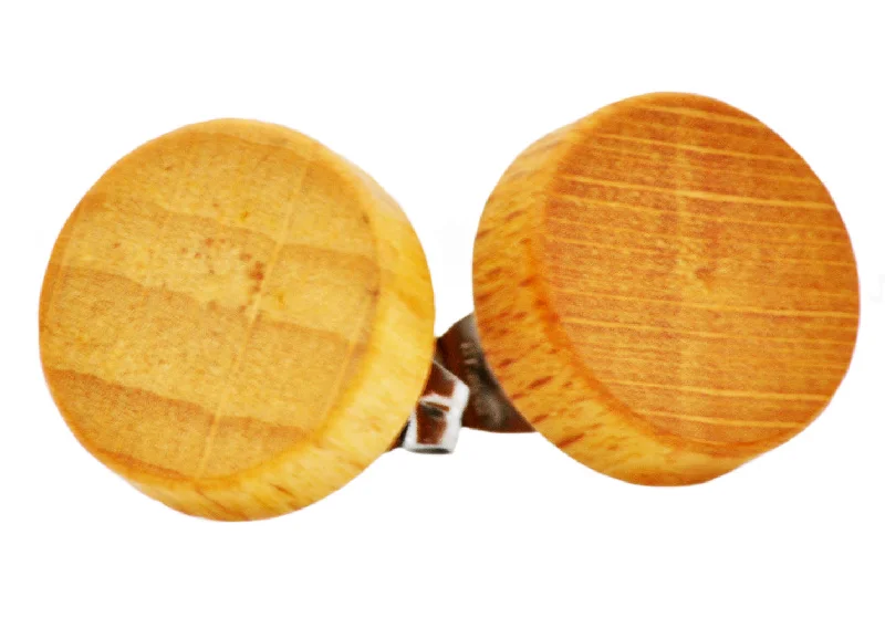 Oversized Hoop Earrings-Men's 12mm Genuine Natural Wood Stainless Steel Stud Earrings