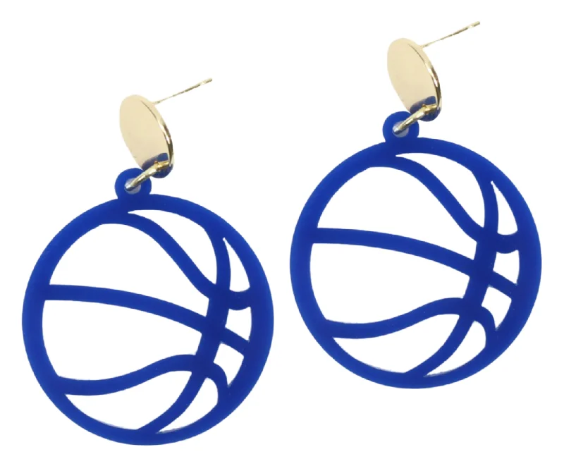 Cute Pearl Earrings-The Blue Basketball Earring