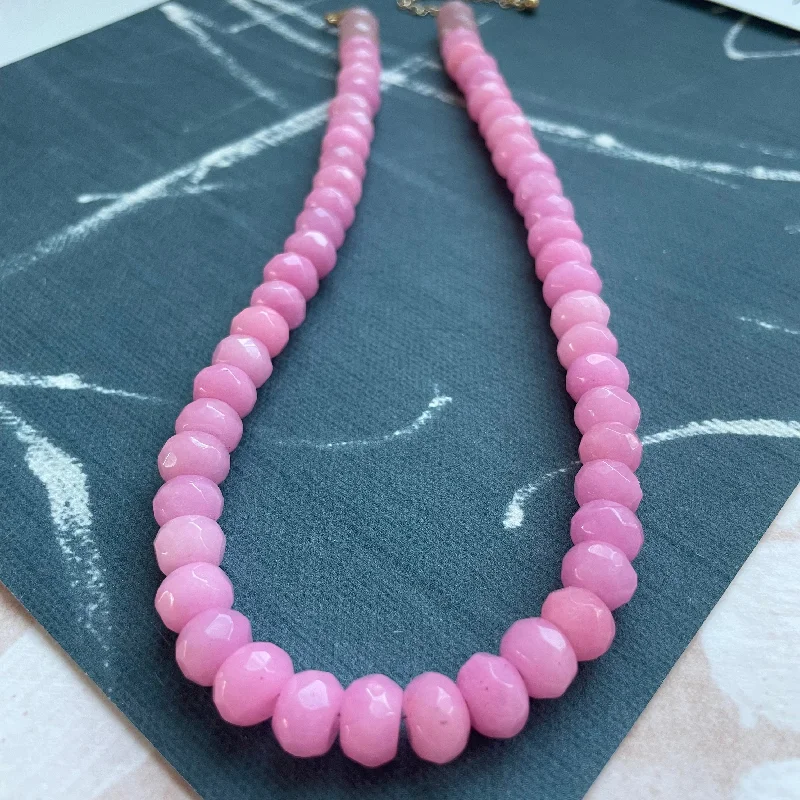 Crystal Beaded Necklace-Bubblegum Necklace