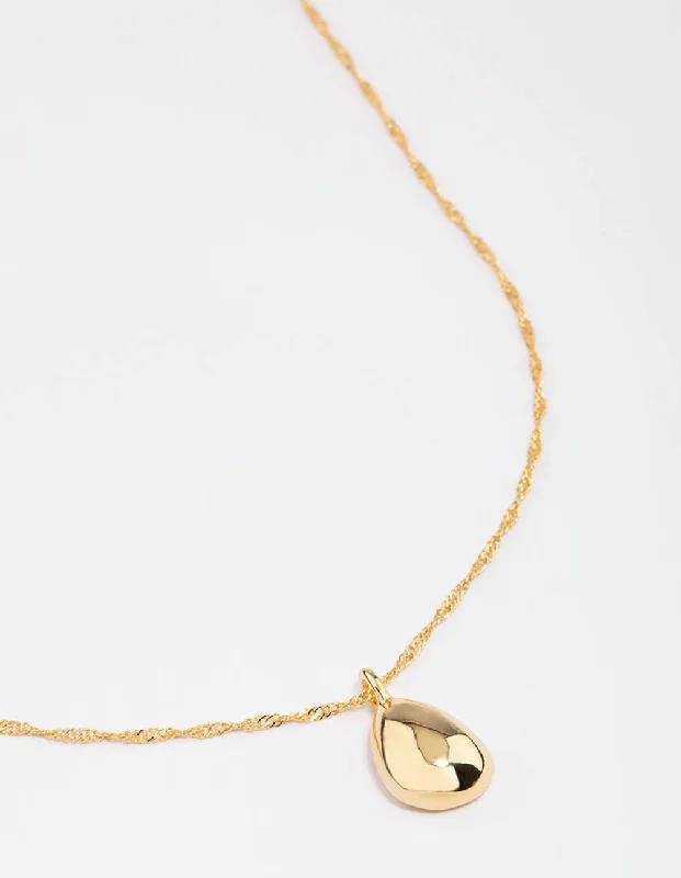 Adjustable Necklace for Women-Gold Plated Dainty Drop Twisted Necklace