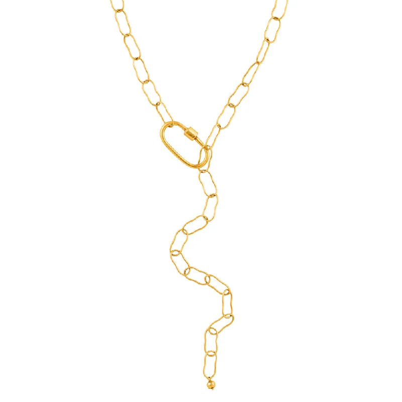 Layered Gold Necklace-Carabiner Necklace in Gold