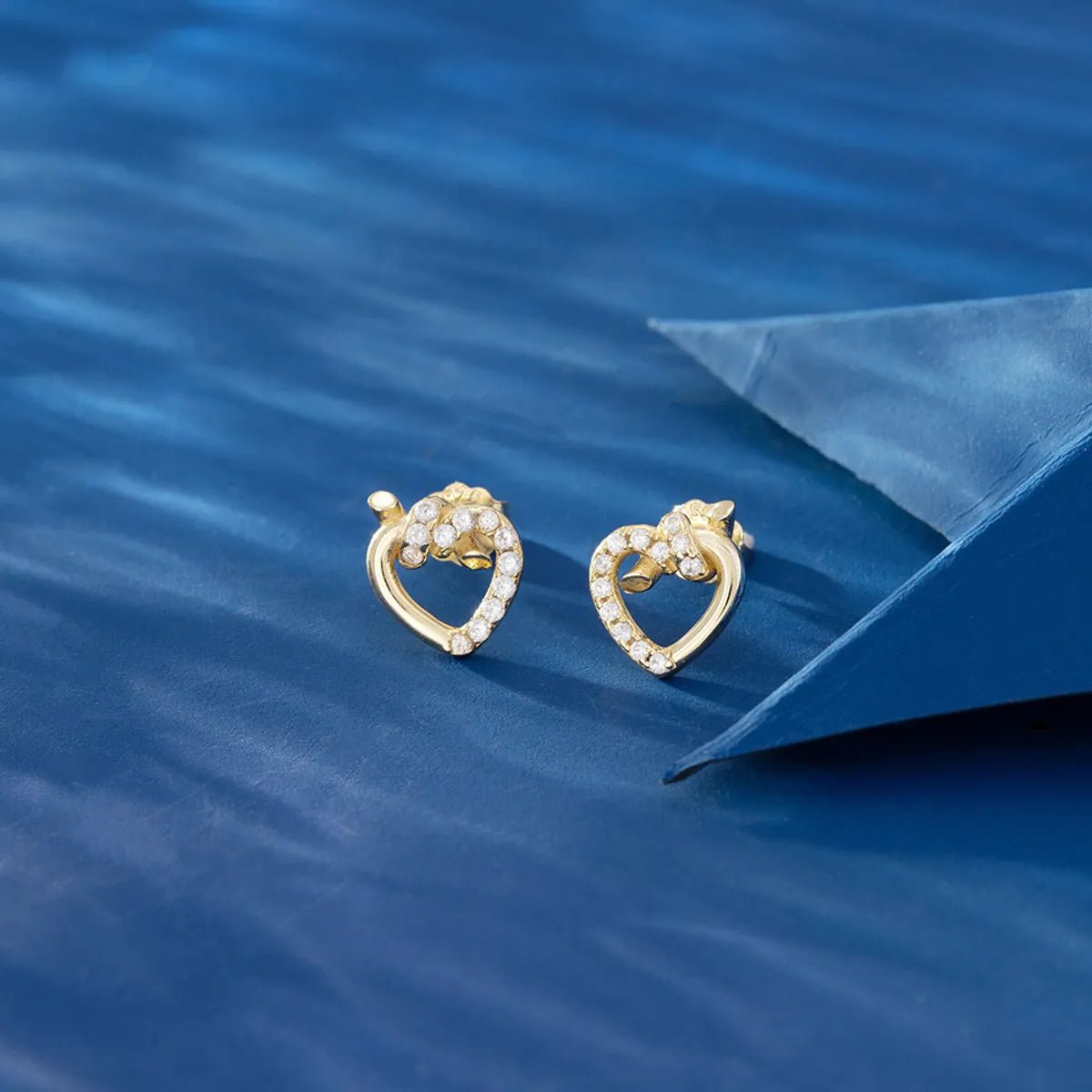 Personalized Engagement Ring Set-1 Pair Sweet Simple Style Korean Style Heart Shape Plating Inlay Sterling Silver Zircon 14k Gold Plated White Gold Plated Silver Plated Ear Studs