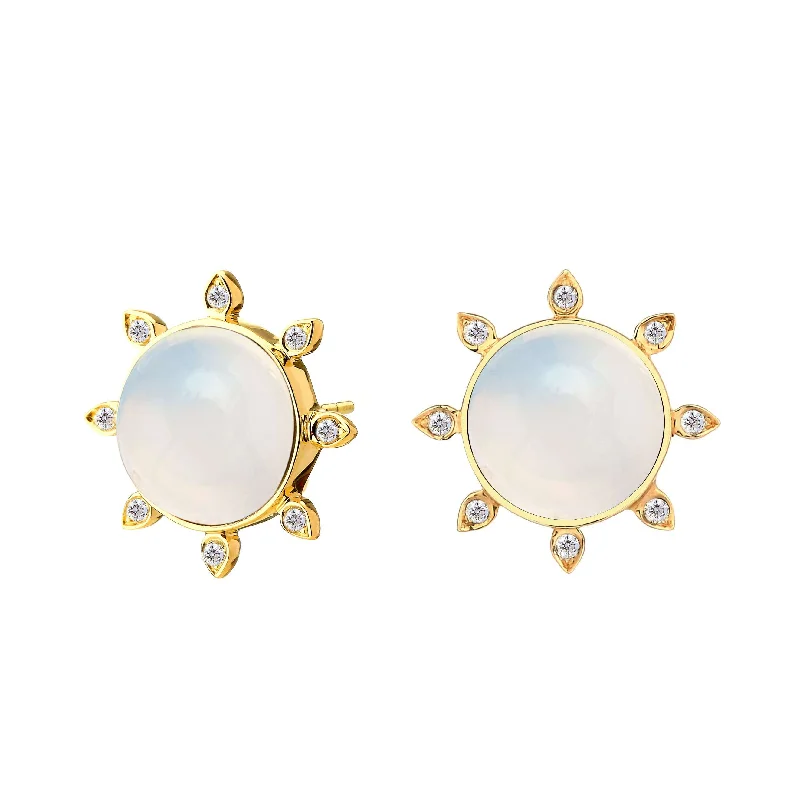 Classic Pearl Earrings-Cosmic Sun Studs