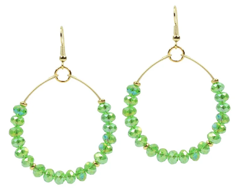 Luxury Gold Earrings-The Chloe Earring - Green Sparkle