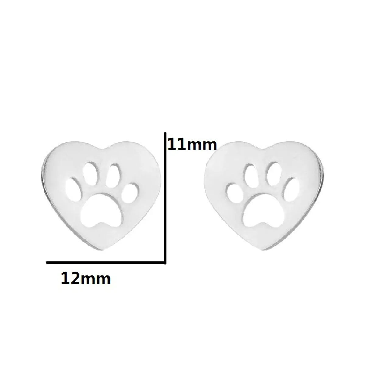 Heart Dog's Paw Steel Color