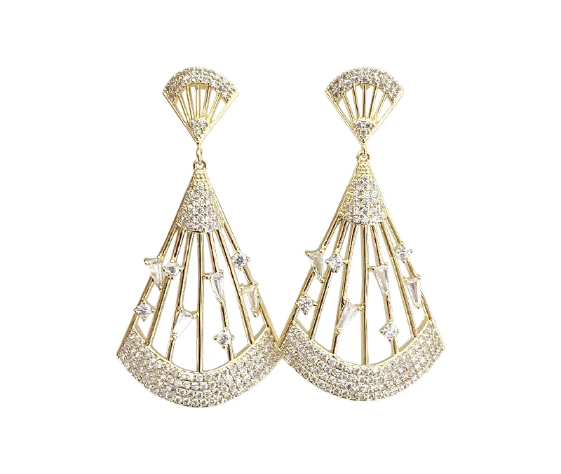 Long Gold Earrings-Delta Earring