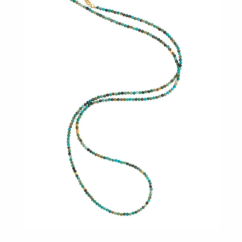 Statement Silver Pendant Necklace-Tabula Rasa Turquoise Strand Necklace - 30-32"