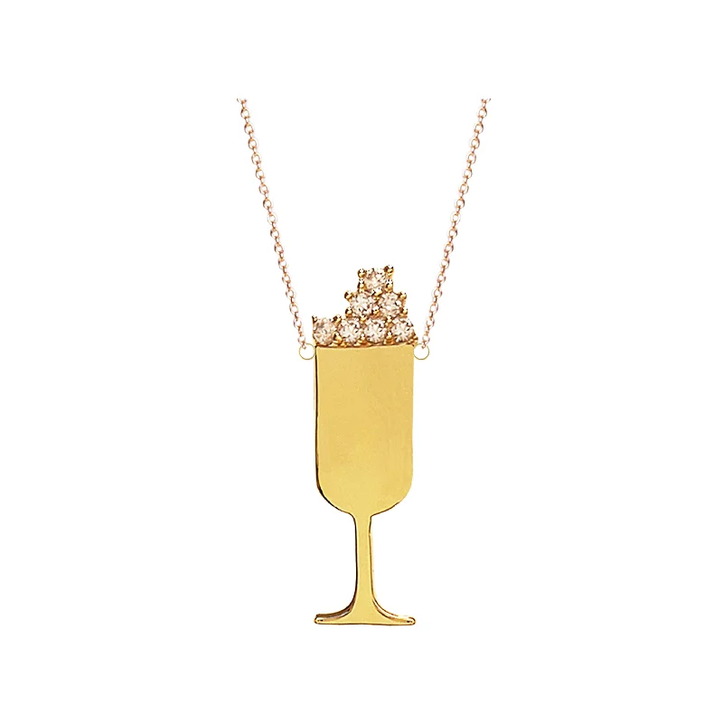 Wedding Necklace for Bridesmaids-Roam Mini Champagne Bubbles Pendant Necklace