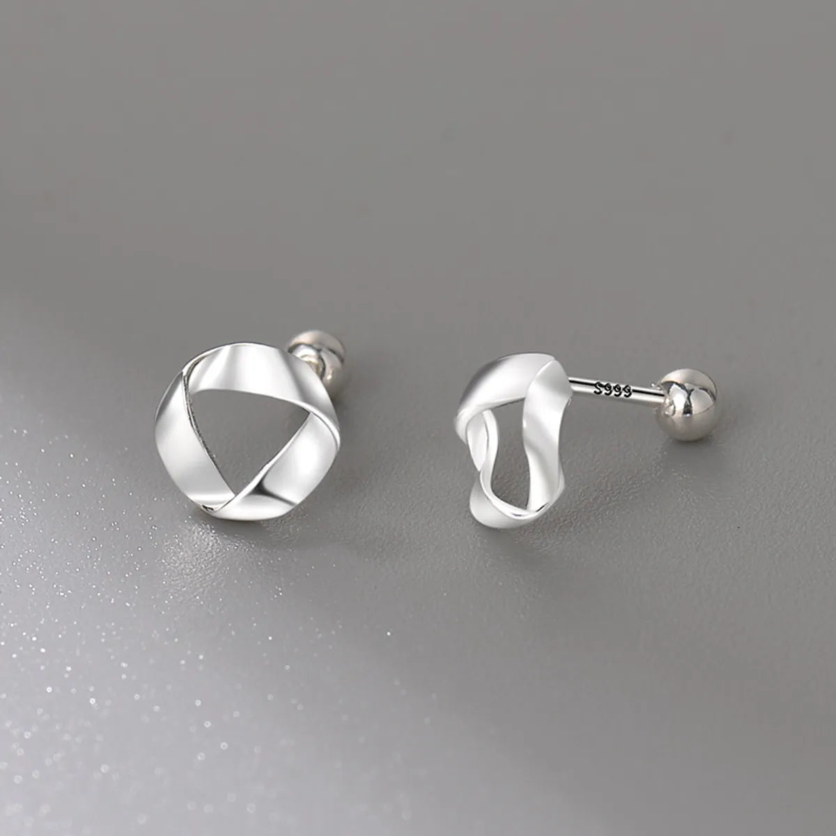 Vintage Diamond Wedding Ring-1 Pair Simple Style Geometric Plating Sterling Silver Ear Studs