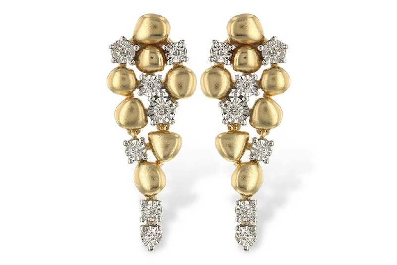 Cute Pearl Earrings-14K Two Tone Gold 0.20ctw Diamond Cascade Drop Earrings by Allison Kaufman