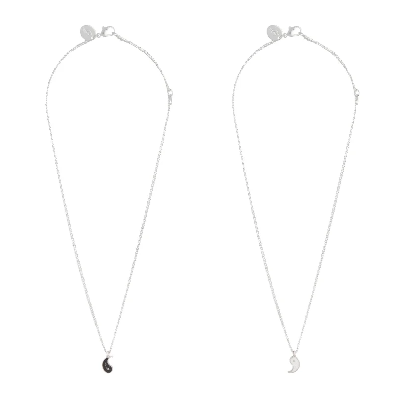 Bead Chain Necklace-Tear & Share Silver Yin Yang Necklace Pack