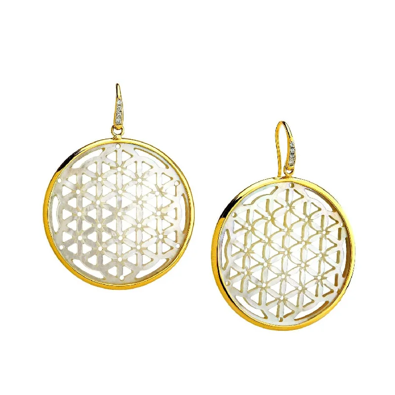 Black Diamond Earrings-Flower of Life Earrings