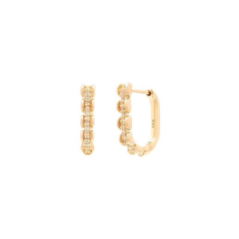 Golden Pearl Earrings-Aman Hoops | Gold & CZ