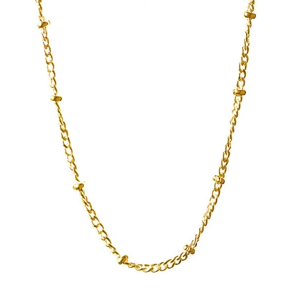 Classic Pearl Pendant Necklace-Saturn Chain In Gold 16-18"