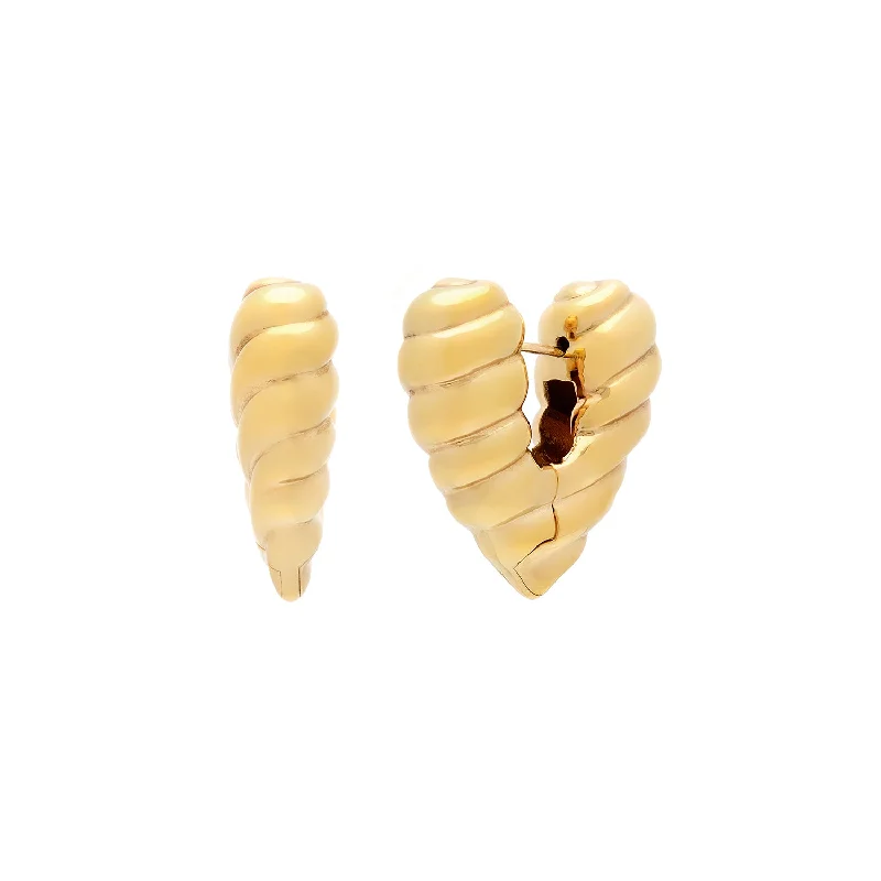 Gold Bead Earrings-Heart of Gold Hoops | Gold