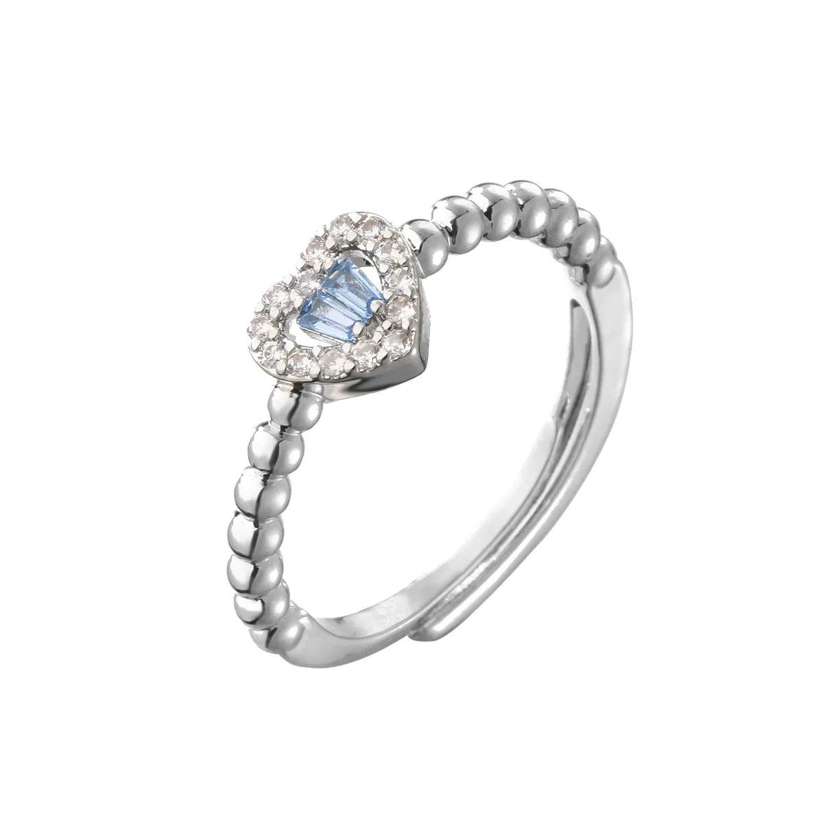 White Gold Color Sea Blue Diamond