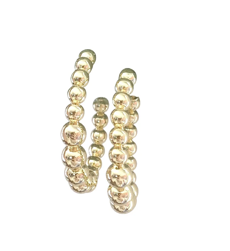 Simple Hoop Earrings for Women-Ball Hoop Earring