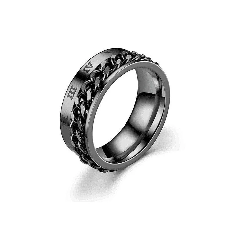 Roman Black Chain Ring