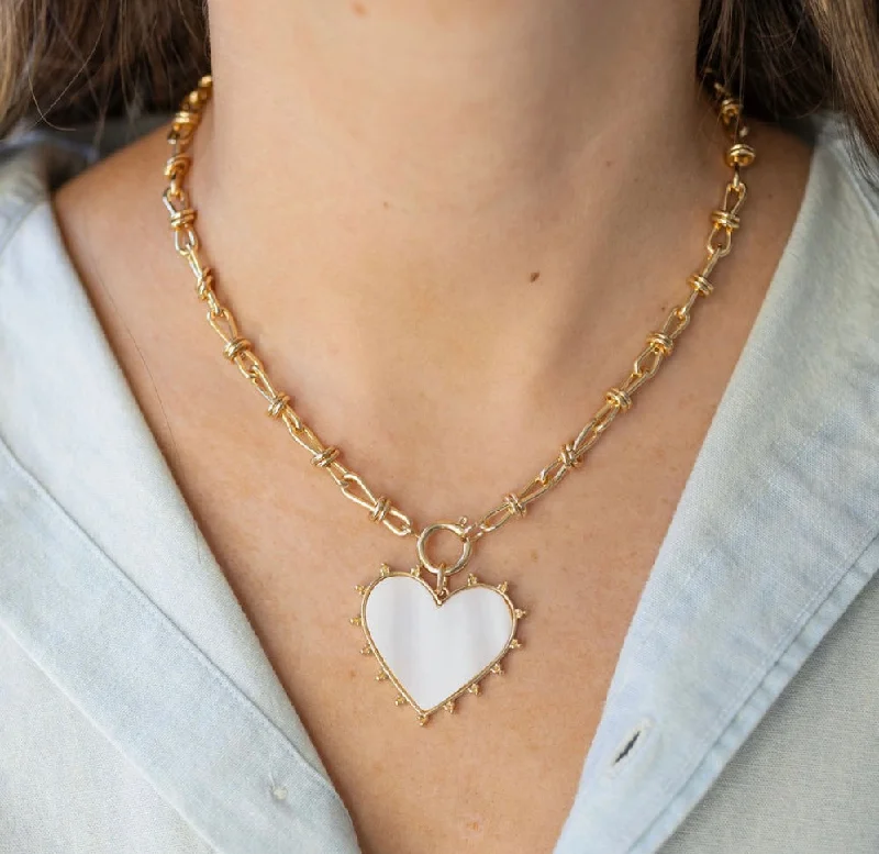 Handmade Chain Necklace-Kindness and Love Heart Necklace