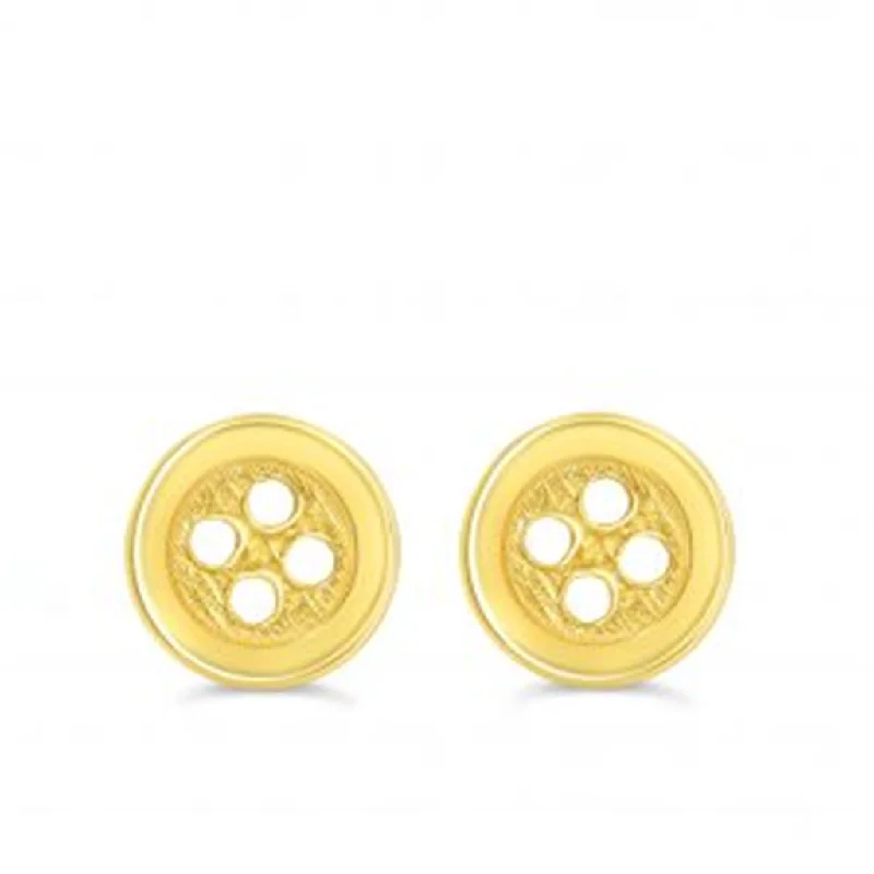 Luxury Gold Earrings-14K Yellow Gold Kid's Button Stud Earrings