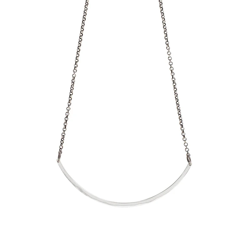 Designer Bar Necklace-Her Sterling Smile Necklace