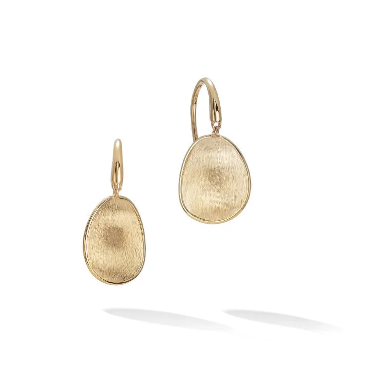 Cute Heart Earrings-Lunaria Collection 18K Yellow Gold Petite Drop Earrings