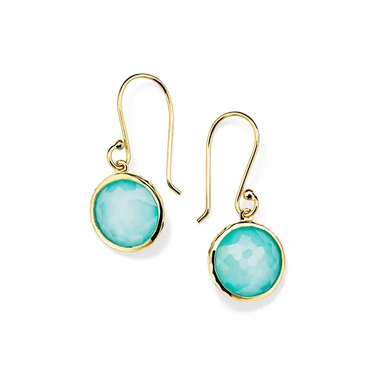 Double Hoop Earrings-18k Turquoise Earrings