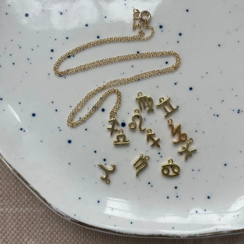 Custom Engraved Necklace-Zodiac Charm Necklaces